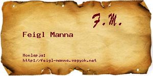 Feigl Manna névjegykártya